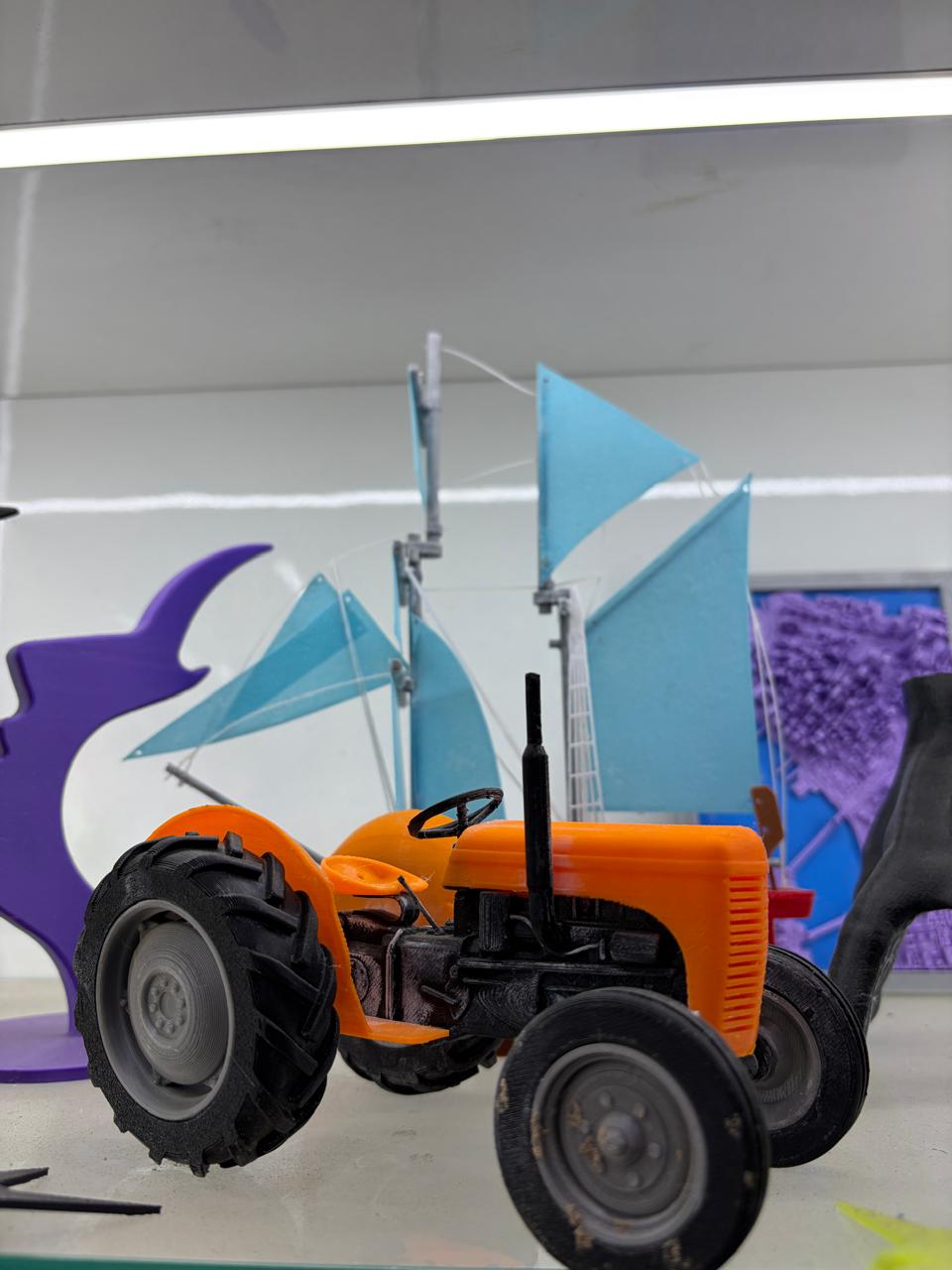 Vintage Orange Tractor Miniature