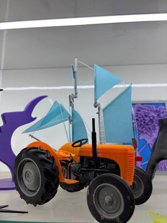 Vintage Orange Tractor Miniature
