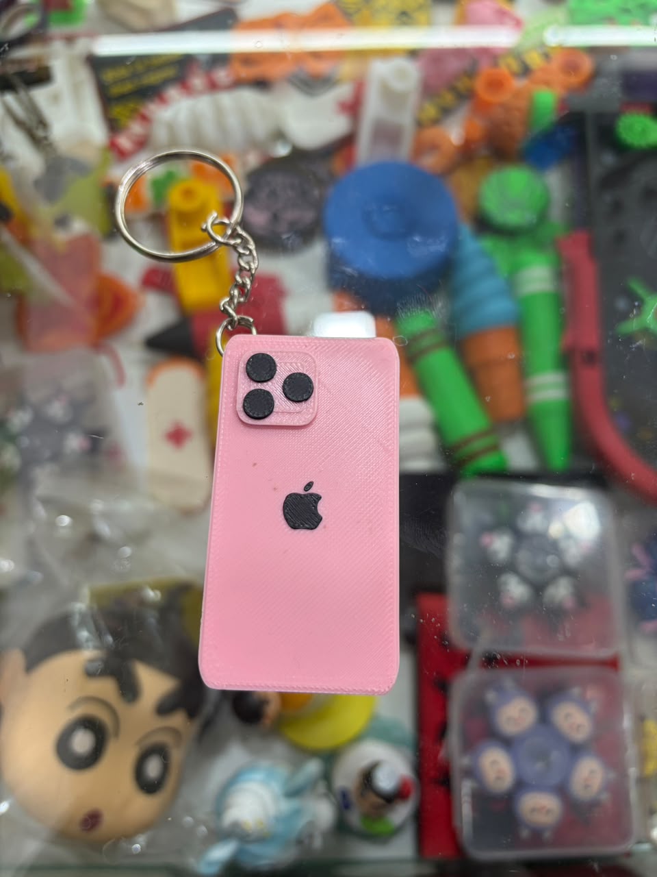 Pink Smartphone Keychain – 3D Printed Mobile Phone Keychain