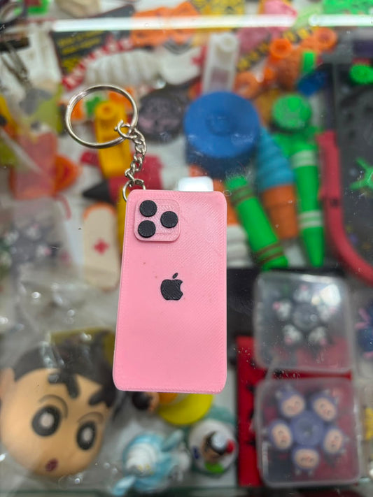 Pink Smartphone Keychain – 3D Printed Mobile Phone Keychain